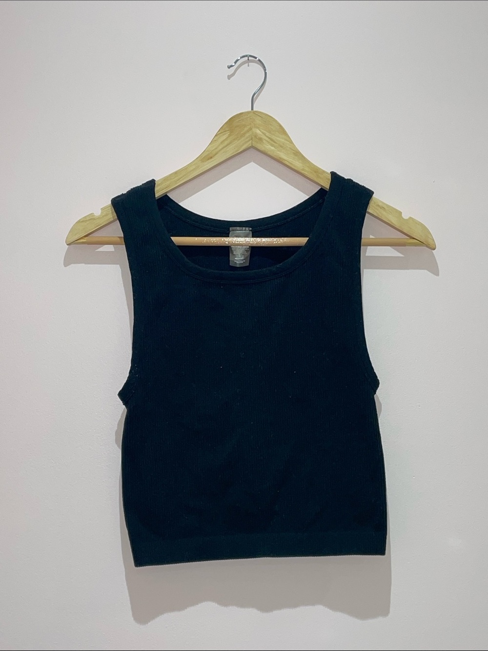 Sunday Best Black Ribbed Tank Crop